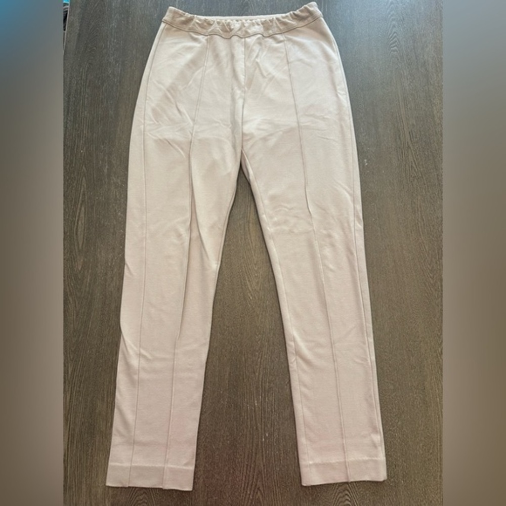 SOFT SURROUNDINGS KHAKI FRONT PLEATE STRAIGHT LEG COTTON PANTS - SKU:130